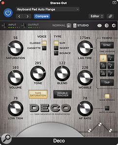 The Deco plug‑in is all about tape echo, flanging and double tracking, but you can also use it just for the tape emulation.